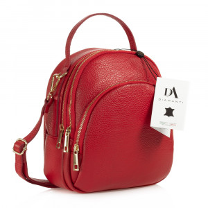 Rucsac dama din piele naturala DiAmanti Amato Rosso